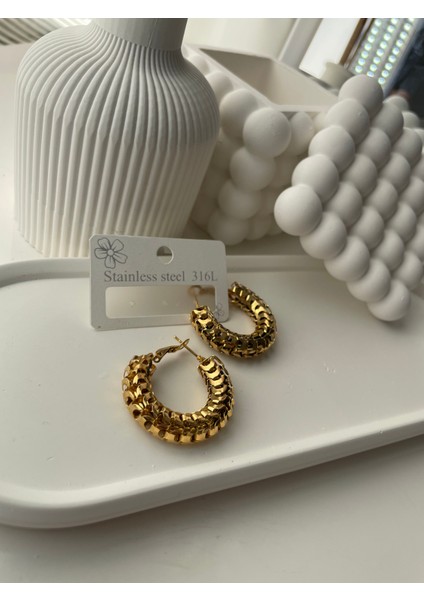 Pangolin Model Gold Altın Kaplama Çelik Halka Küpe fırsatları