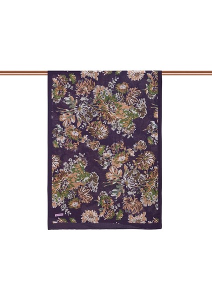 Ipekevi Desenli Tensoft Şal - Kasımpatı Desenli - Incir Moru fiyatları