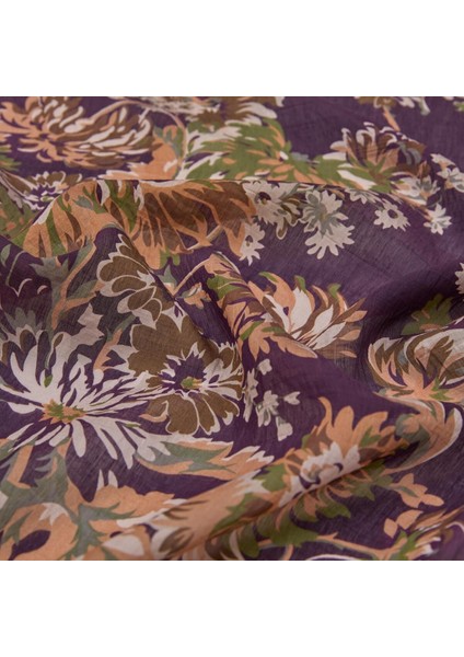 Ipekevi Desenli Tensoft Şal - Kasımpatı Desenli - Incir Moru modelleri