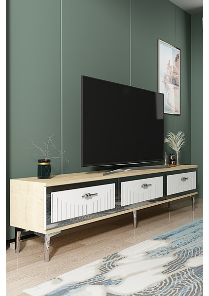TSA1802DBS- Tuna Tv Stand 180CM Safirmeşe-Beyaz-Gümüş fiyatları