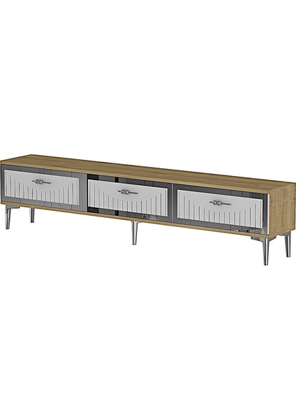 TSA1802DBS- Tuna Tv Stand 180CM Safirmeşe-Beyaz-Gümüş
