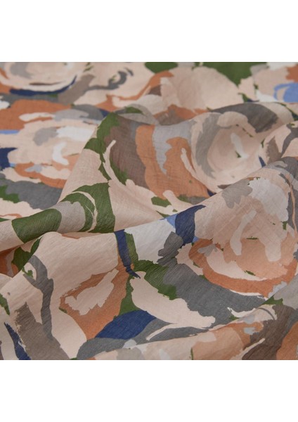 Ipekevi Desenli Tensoft Şal - Duygusal Çiçekli Desenli - Haki Yeşili modelleri