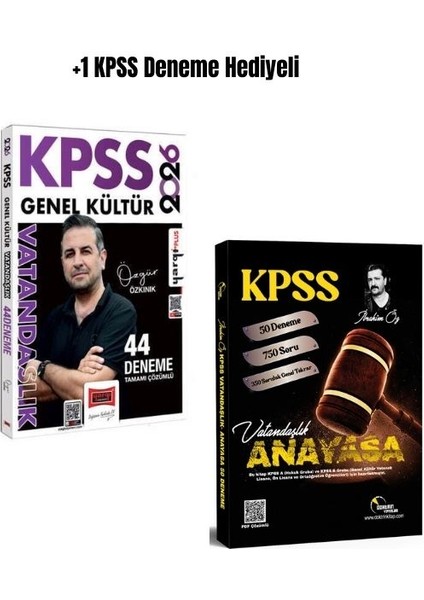2026 Kpss Vatandaşlık Yargı Özgür Özkınık ve Doktrin Ibrahim Öz Denemeleri (2 Kitap)+Hediyeli