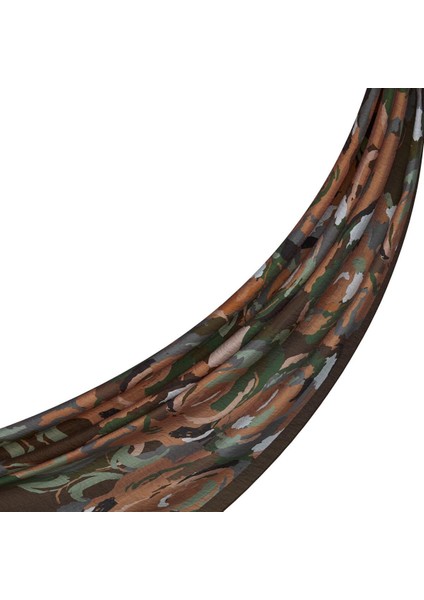 Ipekevi Desenli Tensoft Şal - Duygusal Çiçekli Desenli - Acı Kahve Haki