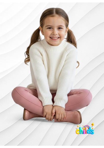 Süet Şardonsuz Pembe Likralı Kız Çocuk Nervür Dikişli Pantolon Tayt fırsatları