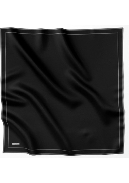 İpek Eşarp Nostalji - 8668-01 Siyah Gri Twill fırsatları