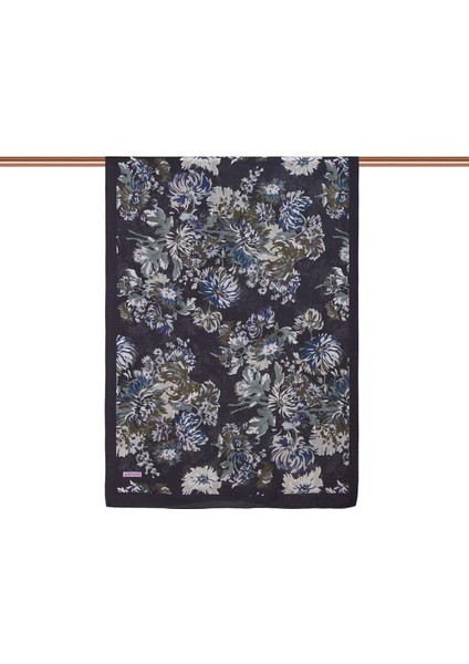 Ipekevi Desenli Tensoft Şal - Kasımpatı Desenli - Kahve Bej