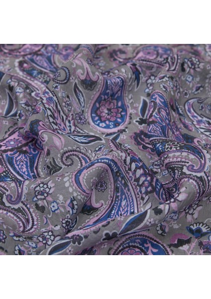 Ipekevi Desenli Tensoft Şal - Mezopotamya Desenli - Gri Mavi modelleri