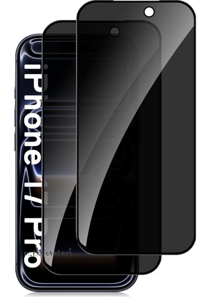 iPhone 17 Pro Hayalet Ekran Koruyucu Kırılmaz Cam Tam Kaplayan Temperli Privacy Glass