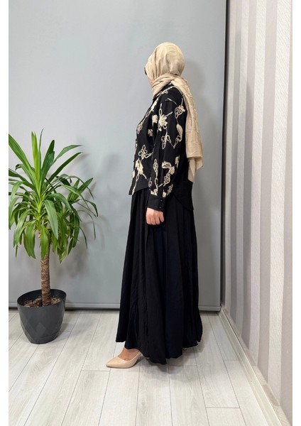 Işlemeli Etek Takım Siyah 26KGSTKM1864 modelleri
