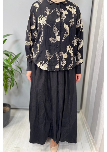 Işlemeli Etek Takım Siyah 26KGSTKM1864 fırsatları