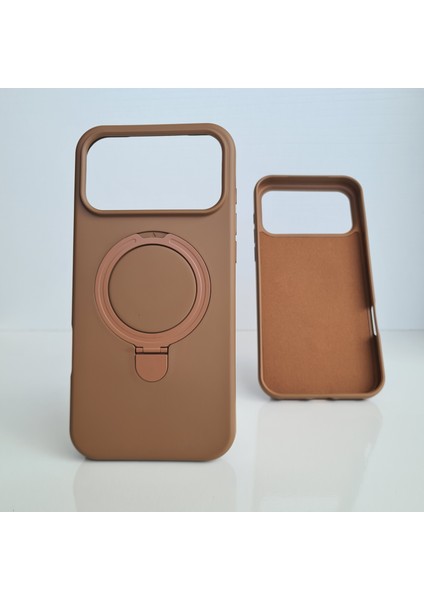iPhone 17 Pro Magsafe ile Uyumlu Standlı Yumuşak Soft Mükemmel Manyetik Silikon Kılıf modelleri