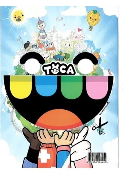 Toca Boca Boyama Kitabı 3lü Boyama Sticker Maske modelleri