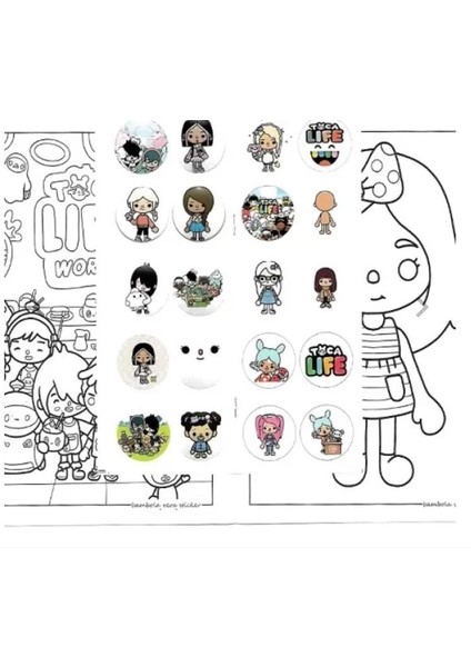 Toca Boca Boyama Kitabı 3lü Boyama Sticker Maske fırsatları