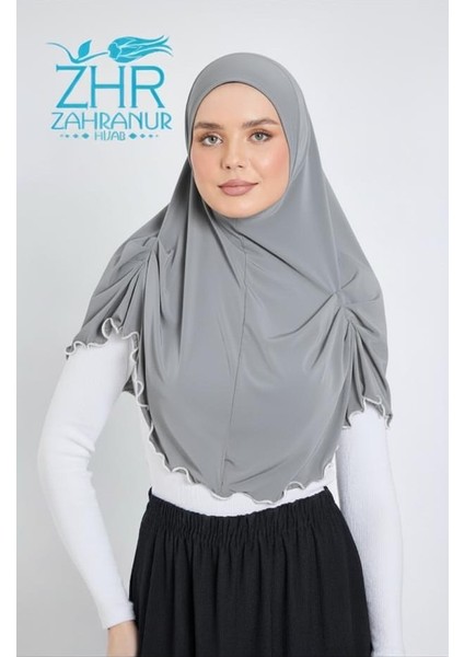 Biyeli Pileli Pratik Şal-Eşarp-Tesettür Hijab- Namaz Başörtüsü