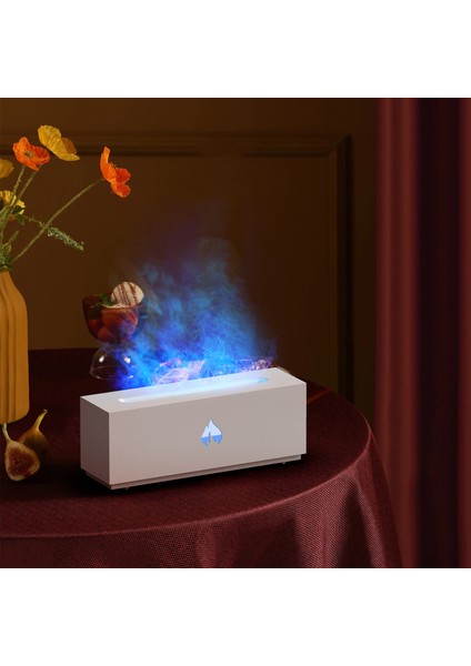 Şömine Görünümlü Aroma Difüzör ve Hava Nemlendirici – Alev Efektli LED Işıklı, Sessiz Çalışan Ultrasonik Buhar Makinesi, Aromaterapi ve Dekoratif Ortam Aydınlatması