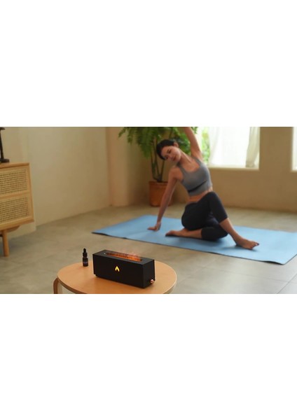 Şömine Görünümlü Aroma Difüzör ve Hava Nemlendirici – Alev Efektli LED Işıklı, Sessiz Çalışan Ultrasonik Buhar Makinesi, Aromaterapi ve Dekoratif Ortam Aydınlatması