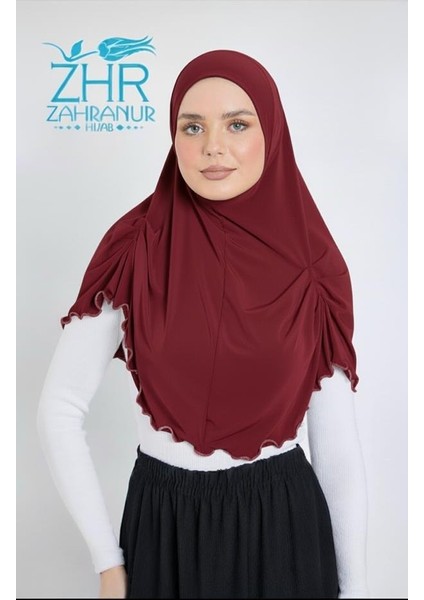 Biyeli Pileli Pratik Şal-Eşarp-Tesettür Hijab- Namaz Başörtüsü