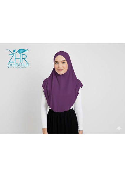 Biyeli Pileli Pratik Şal-Eşarp-Tesettür Hijab- Namaz Başörtüsü