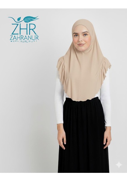 Biyeli Pileli Pratik Şal-Eşarp-Tesettür Hijab- Namaz Başörtüsü