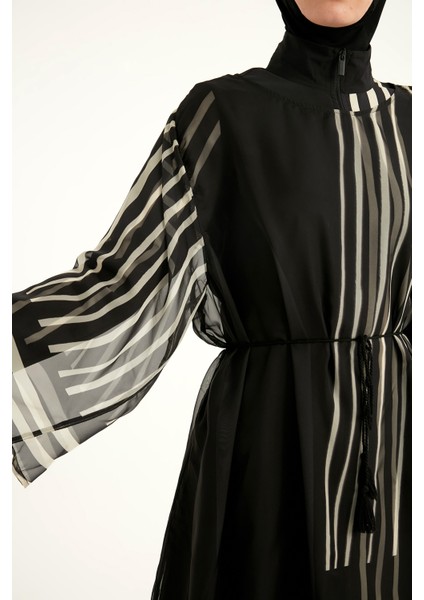 Siyah Kimono – Tesettür Plaj Kimonosu | Tam Boy, Hafif ve Dökümlü Yapı | P2511