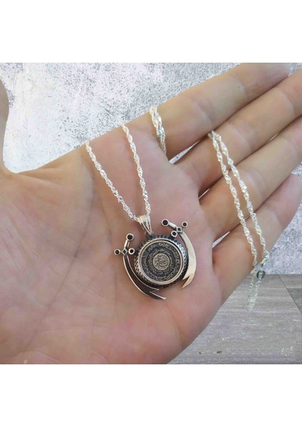 Modahilye 925 Ayar Gümüş Zülfikar Ayetel Kürsi Yazılı Kolye indirimleri