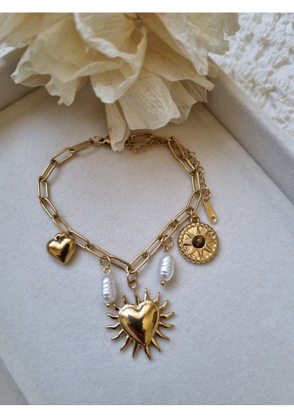 Kalpli Charmlı Çelik Bileklik fırsatları