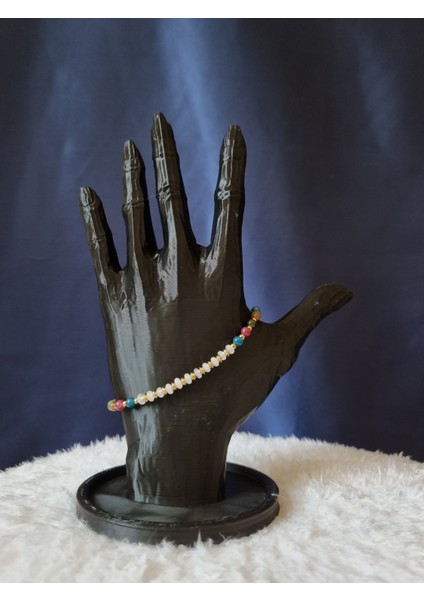 Renkli Taş Detaylı Çelik Bileklik