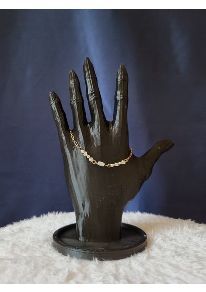 Taş Detaylı Çelik Bileklik