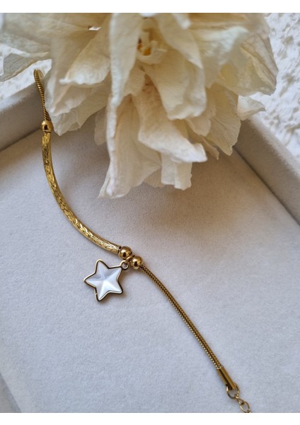 Incili Yıldız Detaylı Çelik Bileklik indirimleri