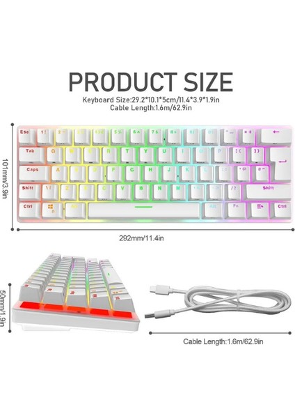 Oyuncu Klavyesi T60 Kırmızı Switch Rgb Klavye Kablolu Gaming Oyuncu Klavyesi fırsatları