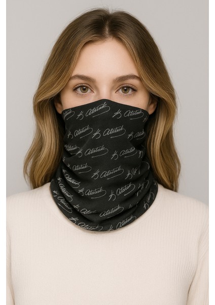 Kemal Atatürk Imza Baskılı Baf Bandana Boyunluk Maske Buff Saç Bandı fiyatları