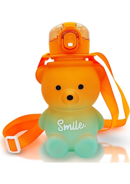 Smile Ayıcık Su Matarası Su Şişesi Suluk Bpa Içermez Suluk 800ML (Sticker Hediyeli)