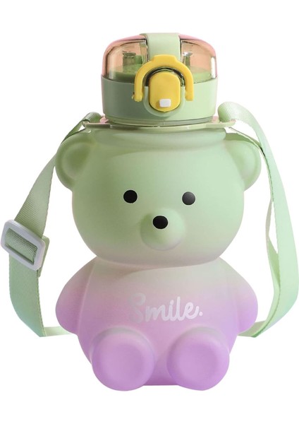 Smile Ayıcık Su Matarası Su Şişesi Suluk Bpa Içermez Suluk 800ML (Sticker Hediyeli)
