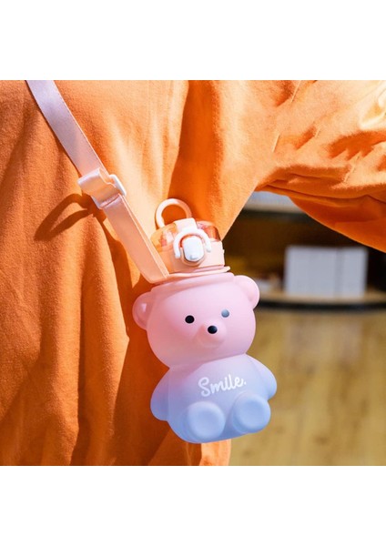Smile Ayıcık Su Matarası Su Şişesi Suluk Bpa Içermez Suluk 800ML (Sticker Hediyeli) indirimleri