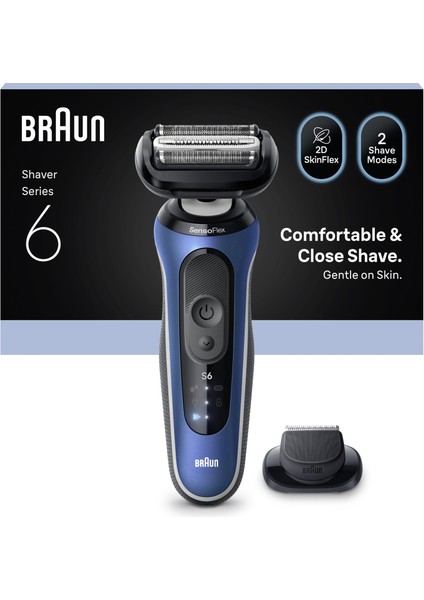 Series 6 Elektrikli Tıraş Makinesi, Islak ve Kuru, Hassas Düzeltici Başlık, 62-B1200S