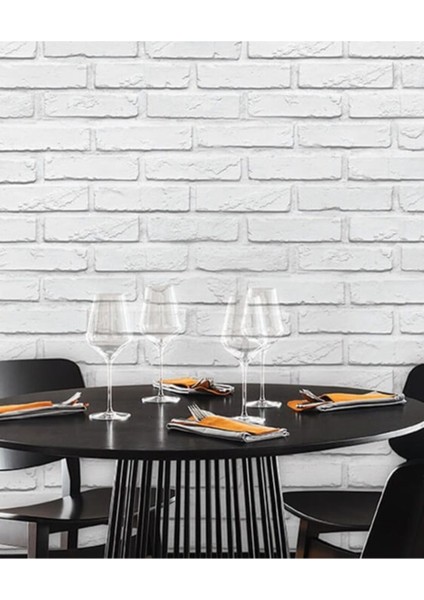 Şık Beyaz Tuğla Desenli Duvar Kağıdı, Modern ve Zarif Dekorasyon Için Ideal