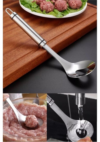 Çelik Köfte ve Hamur Kepçesi, Renkli ve Kullanışlı Mutfak Gereci