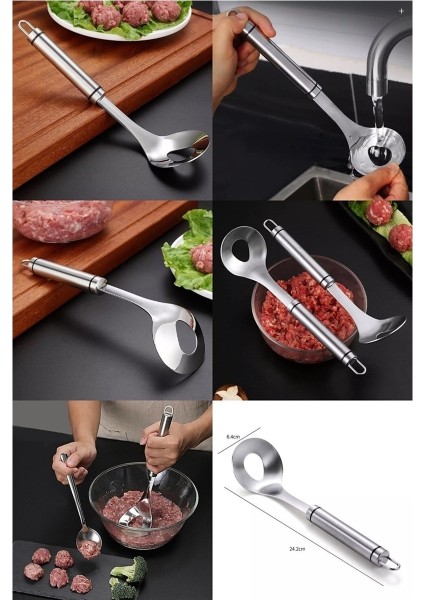 Çelik Köfte ve Hamur Kepçesi, Renkli ve Kullanışlı Mutfak Gereci fiyatları