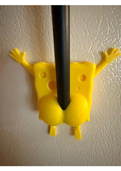 Neşeli Sünger Bob Buzdolabı Magneti ve Kalem Not Tutucu Seti