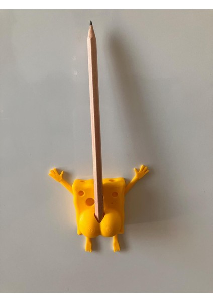 Neşeli Sünger Bob Buzdolabı Magneti ve Kalem Not Tutucu Seti