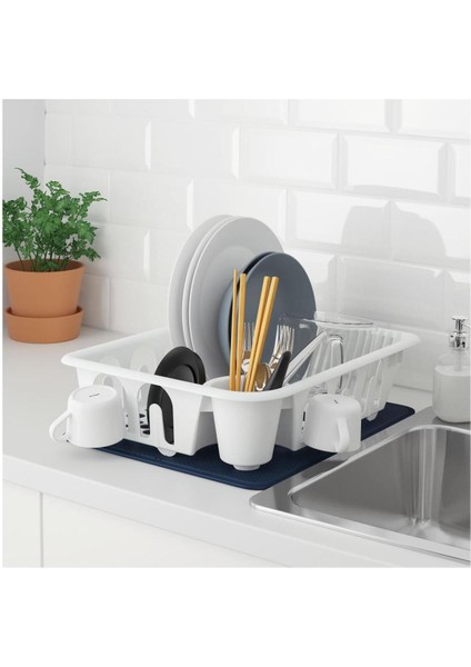 Lacivert Bulaşık Altlığı Kurutma Matı 35X42 Cm, Dayanıklı ve Şık Tasarım