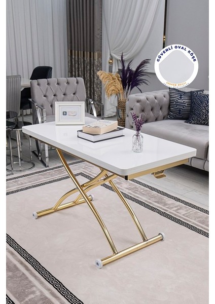 Juppo Üst Tabla Mdf Oval Köşe Alt Ayak Yuvarlak Gold Kaplama Dışa Kıvrım fiyatları