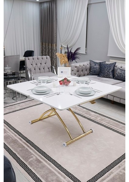 Juppo Üst Tabla Mdf Oval Köşe Alt Ayak Yuvarlak Gold Kaplama Dışa Kıvrım modelleri