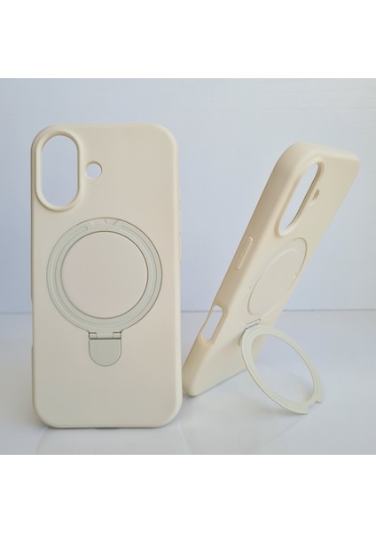 iPhone 17 Magsafe ile Uyumlu Standlı Yumuşak Soft Mükemmel Manyetik Silikon Kılıf
