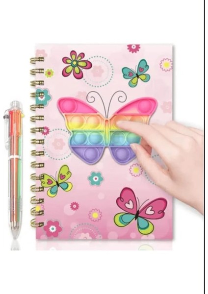 Popit Detaylı A5 Spiralli Not Defteri – Eğlenceli ve Renkli Tasarım fiyatları