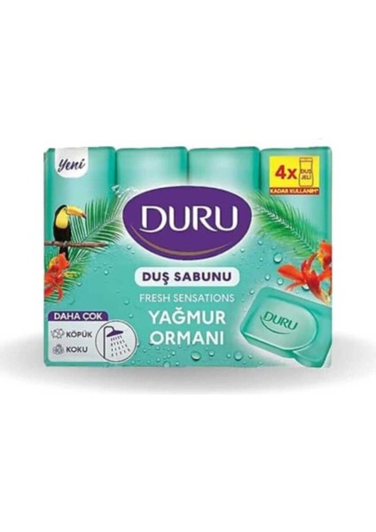 Fresh Sensection Yağmur Ormanı Vegan Katı Duş Sabunu – 4’lü Ferahlatıcı Doğal Sabun Seti