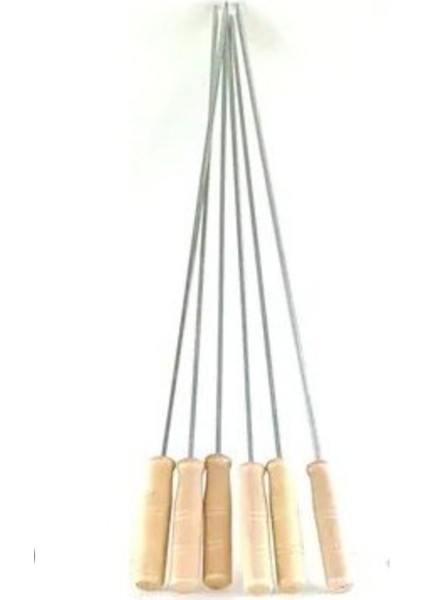 Izgara ve Barbekü Şişi 6 Adet – Ahşap Saplı Ergonomik Tasarım | 42 cm modelleri