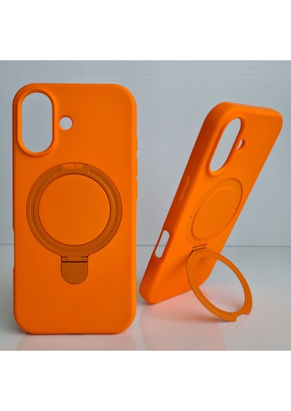 iPhone 17 Magsafe ile Uyumlu Standlı Yumuşak Soft Mükemmel Manyetik Silikon Kılıf