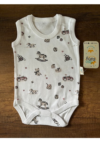 1 Adet Kolsuz Kız Erkek Bebek Badi Body Zıbın Alttan Çıtçıtlı Bisiklet Yaka Yenidoğan Hayvan Desen
